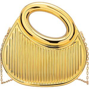 Women's Gold Buckle Small Cute Trendy Evening  Party Cocktail Crossbody Clutch